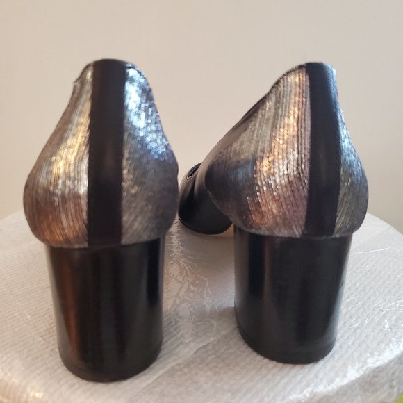 Mellow Yellow Alily Black chunky heels women size EU39/ USA 8.5,  made in Spain. - Picture 3 of 16